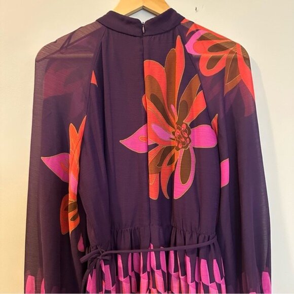 Maison Tara Retro Floral Mixed Print Long Sleeve Maxi Dress Size 10 - Picture 10 of 14